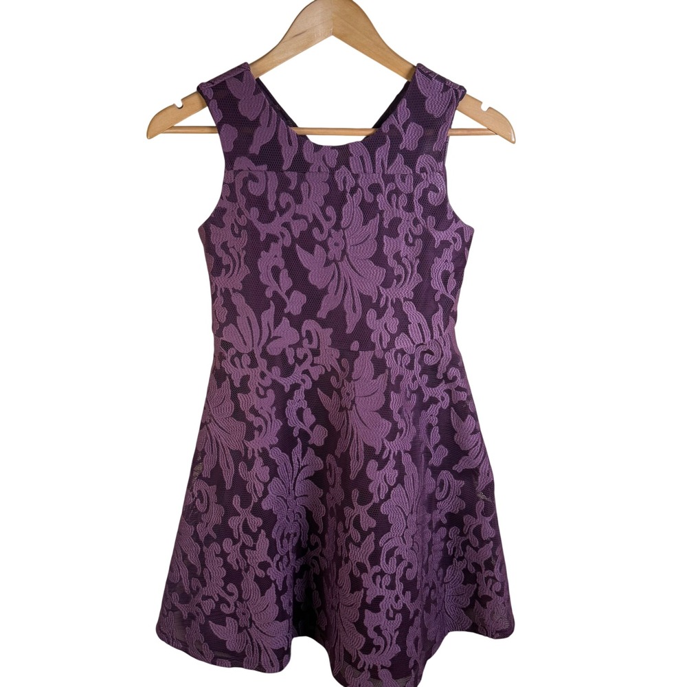Pastourelle by Pippa & Julie Lace Dress Girls 14 Purple Floral Special Occasion‎
